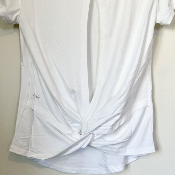 NEW Zuda Z-Cool Moisture Wicking Open Back Knotted White Top XXS - Picture 5 of 9